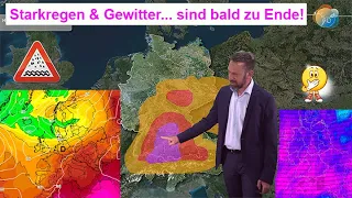 Starkregen & Gewitter bald zu Ende. Hochwasser bleibt. Regen- & Wettervorhersage 01.-09.06.2024.
