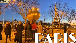 🇫🇷[PARIS 4K]WALK IN PARIS "BEAUTIFUL EVENING WALK IN PARIS"(4K60 FPS VERSION) 03/FEBRUARY/2024