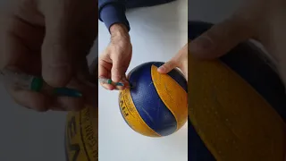 Ремонт мяча. Как отремонтировать прокол мяча Mikasa. How to repair a punctured ball Mikasa.