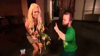 Hornswoggle Tries To Give Maryse a Bouquet of Flowers