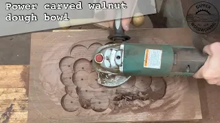 Wood turning it’s not -power carving a walnut dough bowl it is!