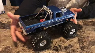 Bigfoot 1/18 scale greenlight monster truck on 66” tires unboxing