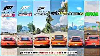 Porsche 911 GT3 Rs Top Speed in FM8, FH5, FH4, FH3, Motorfast, The Crew 2, NFS Unbound, NFS Heat