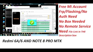 REAL 2021 Flashing Mi Note 8 Pro /REDMI 6/6A No Need Auth Account With SP FlashTool 2021 Method