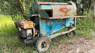 Restoration An Old Rice Threshing Machine Abandoned From 1996s - Restoring Old Engine Details