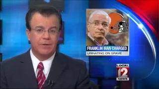 Browns fan charged for urinating on Modell's grave