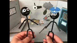 Stickman Jailbreak. Cardboard game. DIY