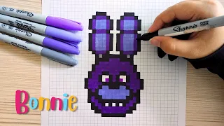 Como dibujar a BONNIE de FNAF en PIXEL ART – Tutorial paso a paso