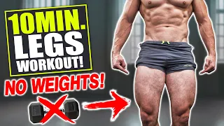 10 MIN. "LEGS" WORKOUT! GLUTES, QUADS, HAMSTRINGS & CALVES (BODYWEIGHT ONLY!)