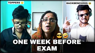 One Week Before Exam 📖 | Topper Vs Backbencher (part 2)😎🤣 #shorts #funny #comedy #cbse