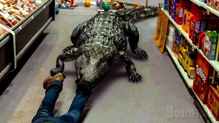 3 caimanes gigantes en un supermercado | Final explosivo | El cocodrilo 3 | Clip en Español
