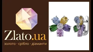 [Zlato.ua] Серебряные серьги Фея цветов с фианитами микс 💎🌼💎