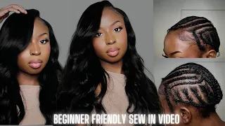 DIY TRADITIONAL SEW-IN with Minimal leave-out ft. Triippy Raw Hair