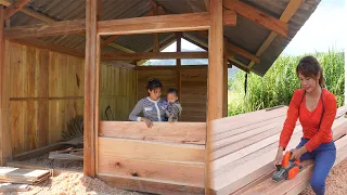 Full Video: 45 days the girl alone built a wooden house in 2023 | Em Tên Toan