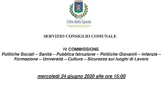 24-06-2020 ore 15:00  IV Commissione Consiliare