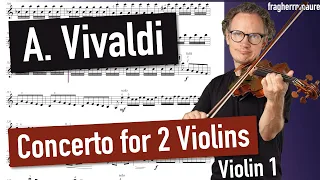 Vivaldi Concerto for 2 Violins, 3. Movement, Op. 3 No. 8, RV522 in A minor, Violin Sheet Music