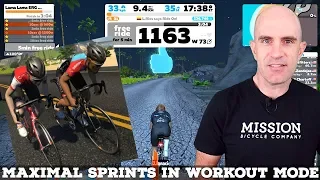 Zwift Workouts: Short Maximal Sprints in Workout Mode // Workout Hack!