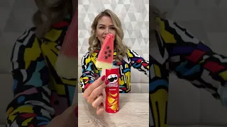 Life hack: Watermelon Ice Cream and Pringles #shorts #funny #tiktok