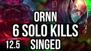 ORNN vs SINGED (TOP) | 7/0/3, 6 solo kills, Godlike, 300+ games | EUW Diamond | 12.5
