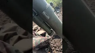 Ukraine war footage, The mortar calculation of the 3rd assault company 1ShB 3OShBr is working,