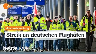 heute journal 1.2.24 Warnstreik an Flughäfen, Finanzpaket für die Ukraine, "Aida"-Premiere (english)