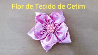 Flor de Tecido de cetim, modelo novo( obrigada a todos preocupados comigo)