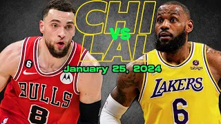 Chicago Bulls vs LA Lakers Best Game Highlights - January 25, 2024 | 2023-2024 NBA