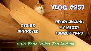 Stairs approved, Reorganizing around the sawmill. Vlog 257 - S5