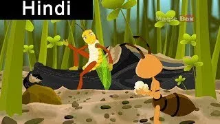 The Ant And Grasshopper - Aesop's Fables In Hindi - Animated/Cartoon Tales For Kids