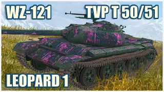 WZ-121, TVP T 50/51 & Leopard 1 • WoT Blitz Gameplay