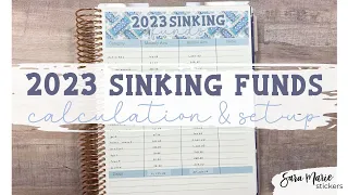 2023 Sinking Funds Set Up | 2023 Annual Budget Planner Set Up | Sara Marie Stickers |