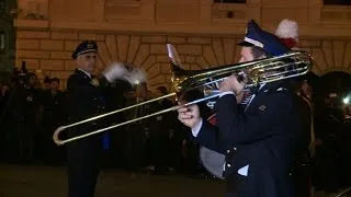 Tribute outside Italian parliament for victims of Paris attacks