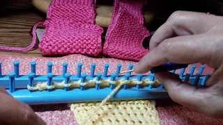 Loom Knitting Garter Stitch (purl/u-wrap)