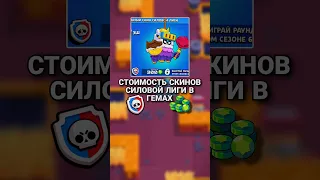 Стоимость скинов силовой лиги в гемах #brawlstars