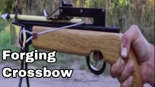 Forging a crossbow out of a rusted coil spring