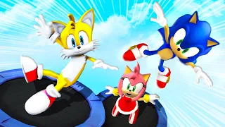 Sonic, Tails & Amy CRAZY Jumping Ragdolls Fails [GMOD]