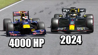 Red Bull F1 2024 vs 4000 HP Red Bull F1 2011 - Imola GP