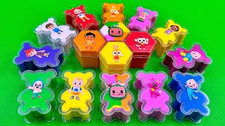 Picking Cocomelon in Hexagon Shapes, Bears with Rainbow CLAY Coloring! Satisfying ASMR Videos