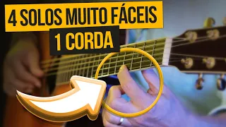 4 SOLOS DE VIOLÃO FAMOSOS mais FÁCEIS DO MUNDO!!! 😱 😱 (com APENAS 1 CORDA)