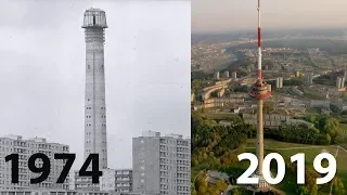 Как строили Вильнюсскую телебашню. 1974 год.