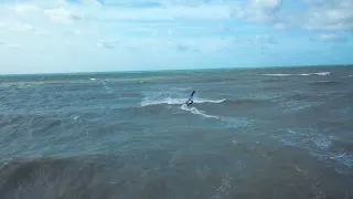 windsurfing at hove lagoon watersports in Brighton in April 2022