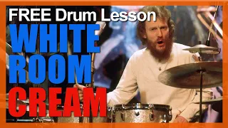 ★ White Room (Cream) ★ FREE Video Drum Lesson | How To Play SONG (Ginger Baker)