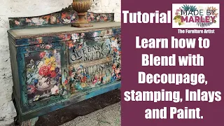 Learn how to Blend with Decoupage, stamping, Inlays and Paint.