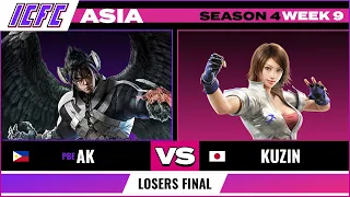AK (Devil Jin) vs Kuzin (Asuka) Losers Finals - ICFC Tekken Asia Season 4 Week 9