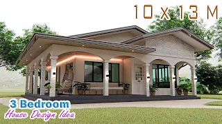 HOUSE DESIGN  IDEA | 10 x 13 meters | 3 Bedroom Pinoy Dream House