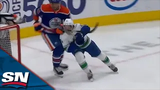 Leon Draisaitl Scores Power Play Goal After Missed High-Stick Call