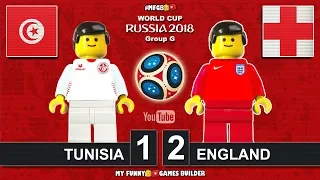 Tunisia vs England 1-2 • World Cup 2018 (18/06/2018) All Goals Highlights Lego Football