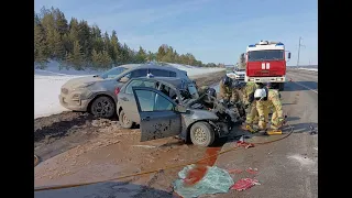 24.03.2022 ДТП около д. Новые Юбери в Удмуртии. 1 погиб.