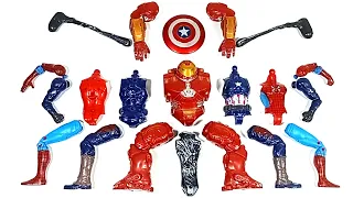 Merakit Mainan IronBuster, Captain America, Spiderman and Sirenhead, Avengers Superhero Toys