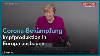 Regierungserklärung von Angela Merkel zum Europäischen Rat sowie zur Corona-Strategie am 25.03.21